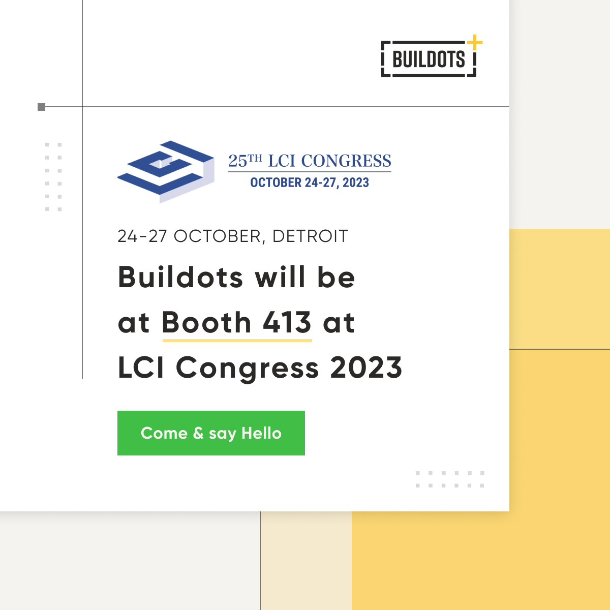 Meet Buildots at LCI Congress 2023